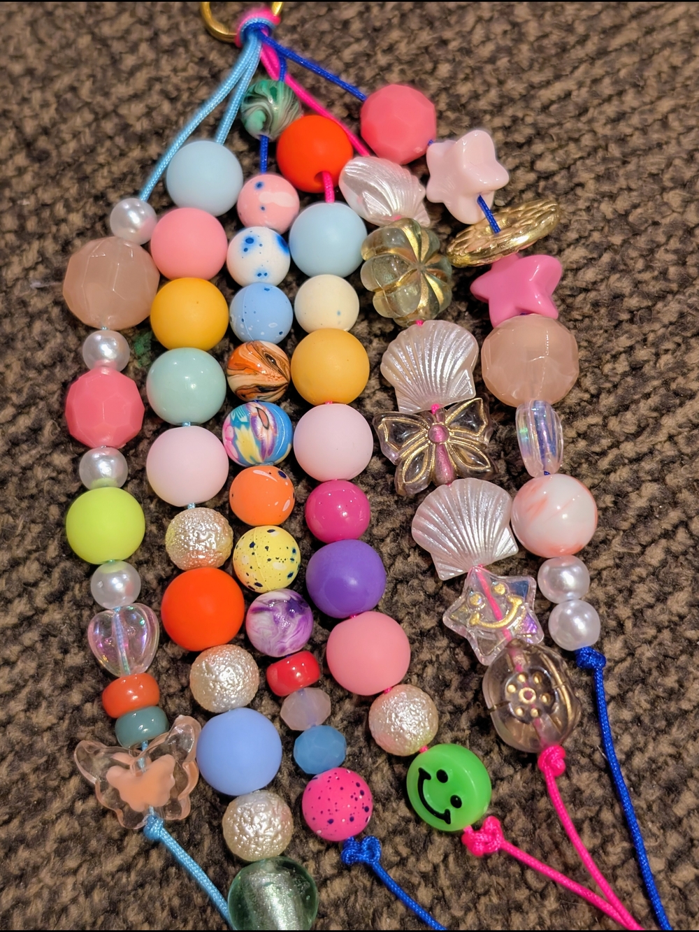 Multicolor Beaded Keychain - Fun Colorful Accessory - Picture 4 of 5